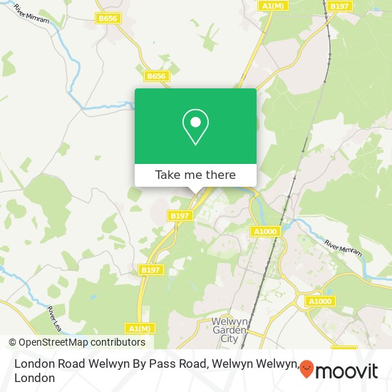 London Road Welwyn By Pass Road, Welwyn Welwyn map