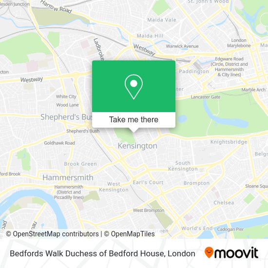 How to get to Bedfords Walk Duchess of Bedford House in Kensington by