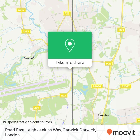 Road East Leigh Jenkins Way, Gatwick Gatwick map