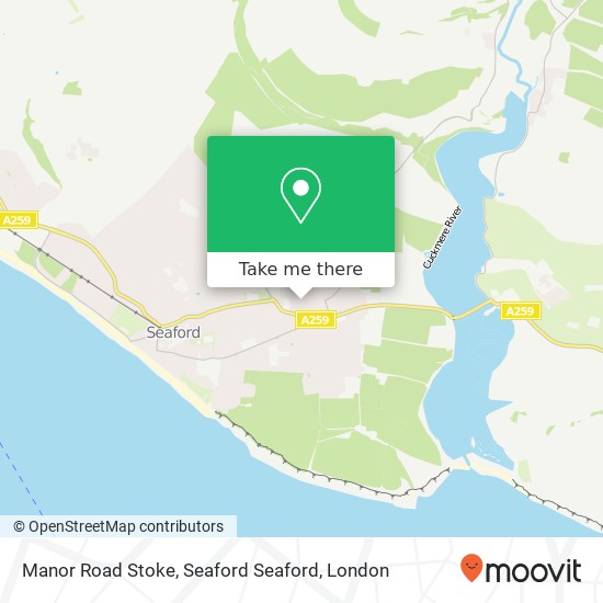 Manor Road Stoke, Seaford Seaford map