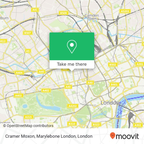 Cramer Moxon, Marylebone London map