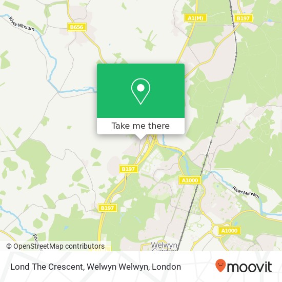 Lond The Crescent, Welwyn Welwyn map