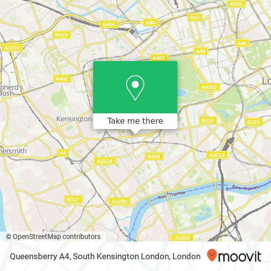 Queensberry A4, South Kensington London map