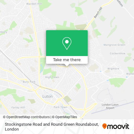 Stockingstone Road and Round Green Roundabout map