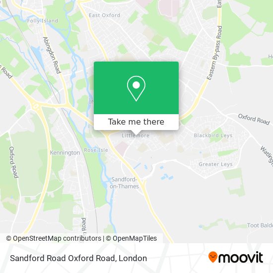 Sandford Road Oxford Road map