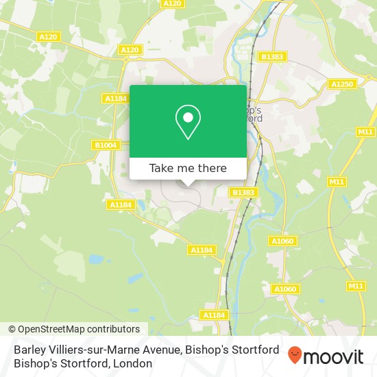 Barley Villiers-sur-Marne Avenue, Bishop's Stortford Bishop's Stortford map