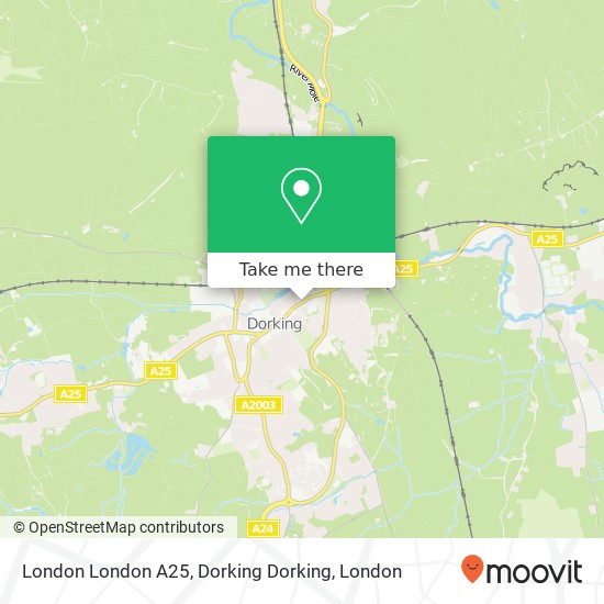 London London A25, Dorking Dorking map