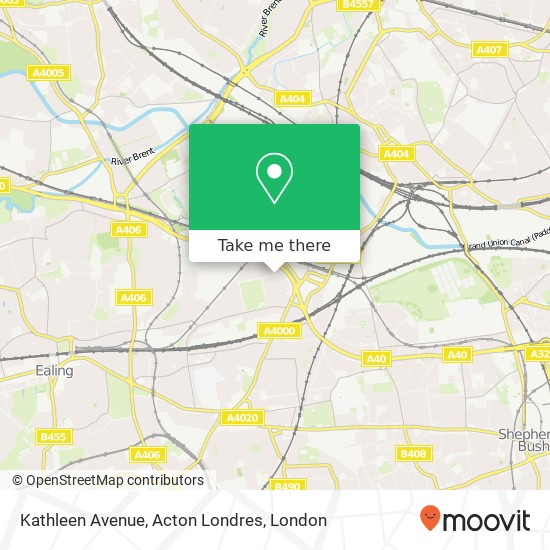 Kathleen Avenue, Acton Londres map
