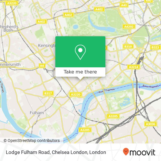 Lodge Fulham Road, Chelsea London map