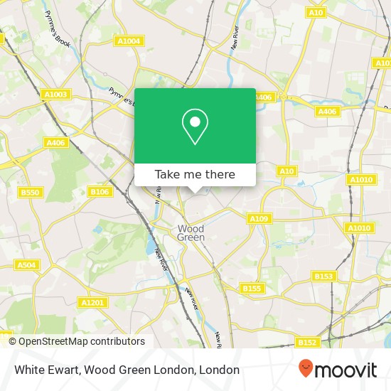 White Ewart, Wood Green London map