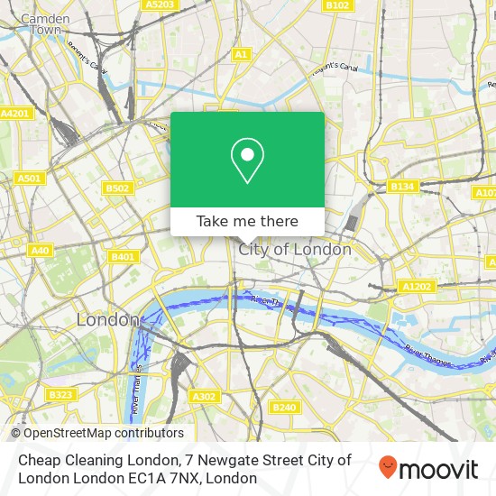 Cheap Cleaning London, 7 Newgate Street City of London London EC1A 7NX map