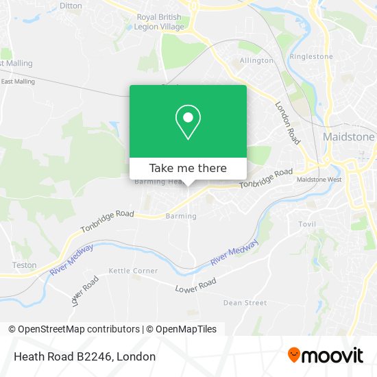 Heath Road B2246 map
