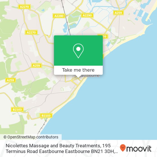 Nicolettes Massage and Beauty Treatments, 195 Terminus Road Eastbourne Eastbourne BN21 3DH map