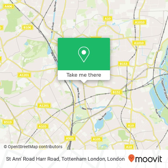 St Ann' Road Harr Road, Tottenham London map