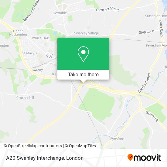 A20 Swanley Interchange map