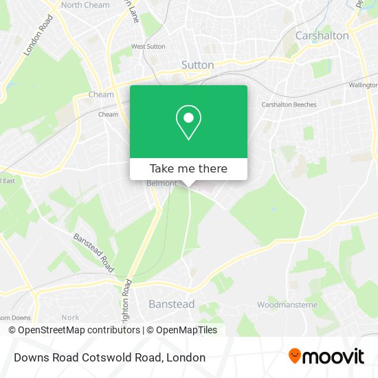 Downs Road Cotswold Road map