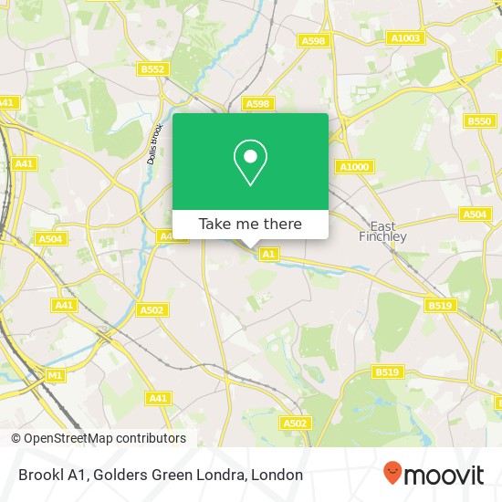 Brookl A1, Golders Green Londra map