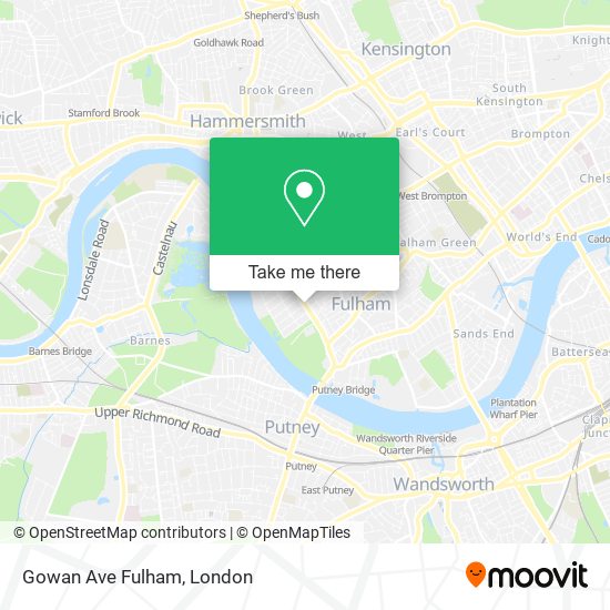 Gowan Ave Fulham map