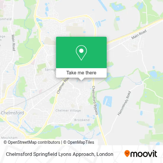 How to Get to Chelmsford Springfield Lyons Approach by Bus or Train?