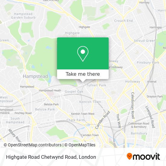 Highgate Road Chetwynd Road map