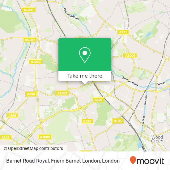 Barnet Road Royal, Friern Barnet London map