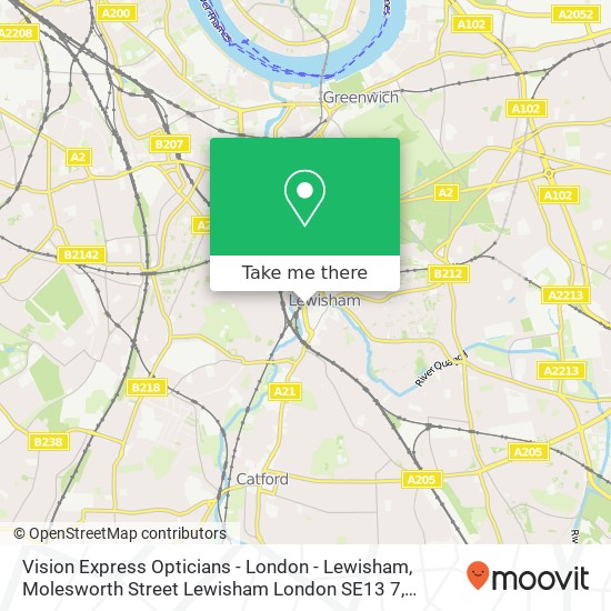 Vision Express Opticians - London - Lewisham, Molesworth Street Lewisham London SE13 7 map