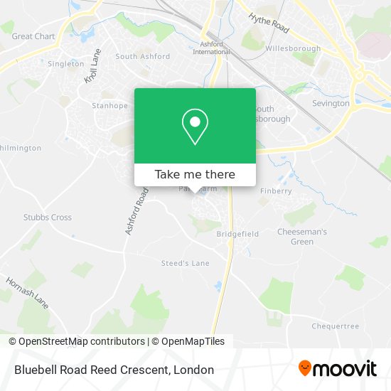 Bluebell Road Reed Crescent map