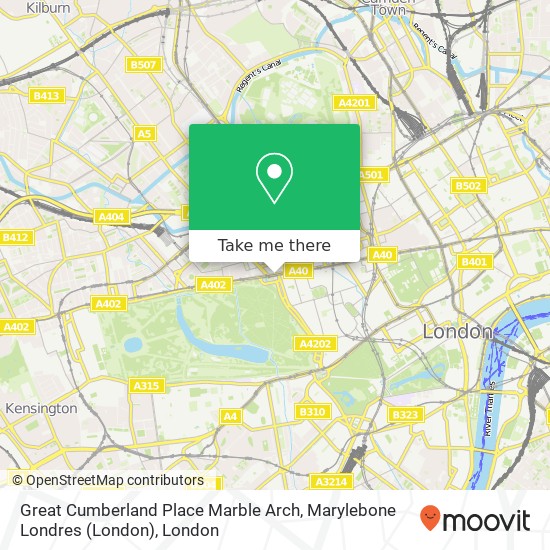 Great Cumberland Place Marble Arch, Marylebone Londres (London) map