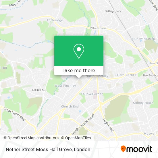 Nether Street Moss Hall Grove map
