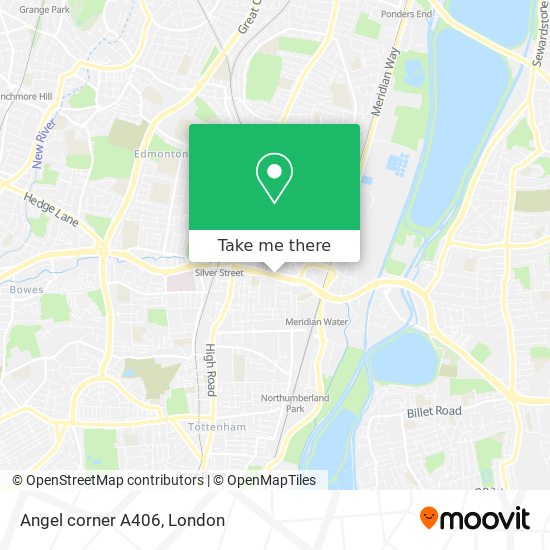 Angel corner A406 map