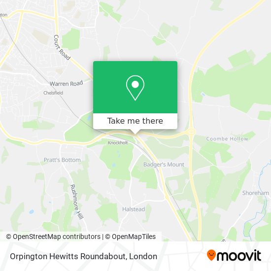 Orpington Hewitts Roundabout map