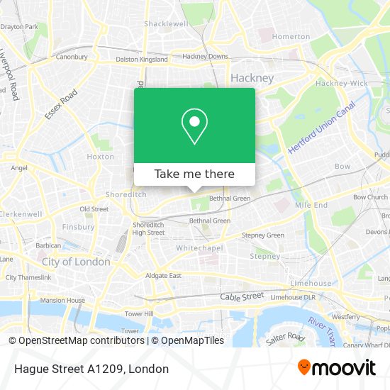 Hague Street A1209 map