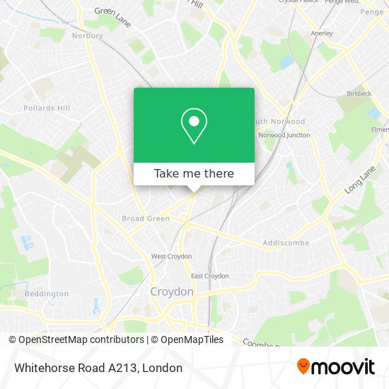 Whitehorse Road A213 map