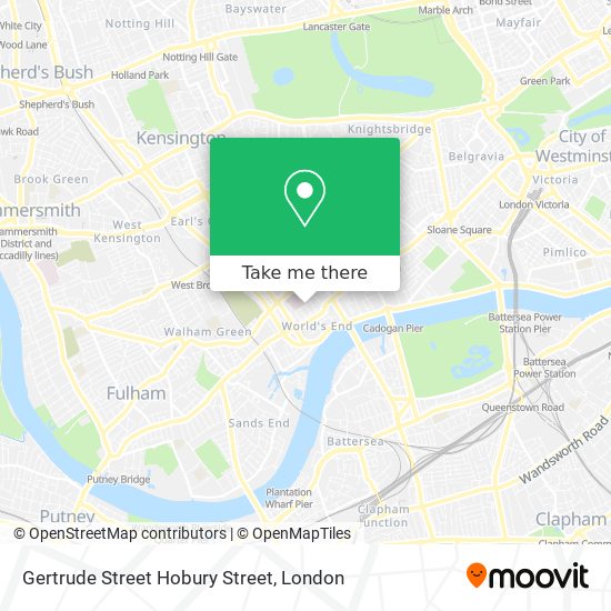 Gertrude Street Hobury Street map