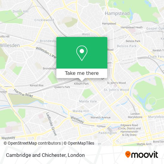 Cambridge and Chichester map