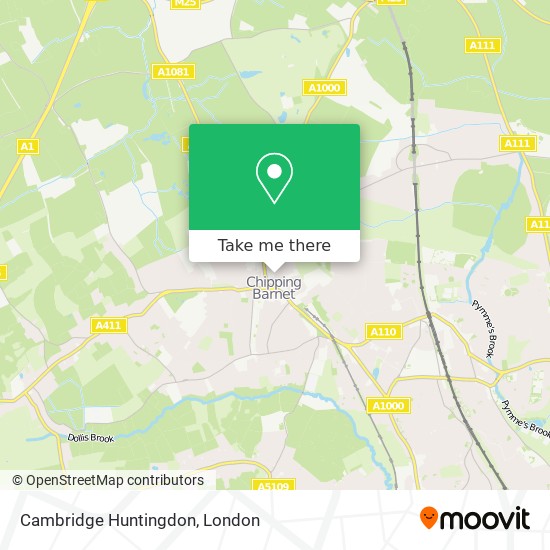 Cambridge Huntingdon map