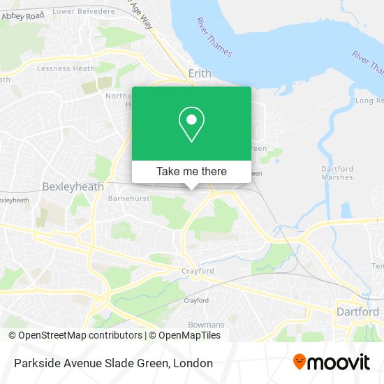 Parkside Avenue Slade Green map