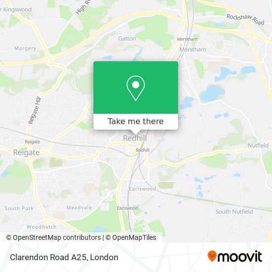 Clarendon Road A25 map