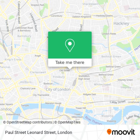 Paul Street Leonard Street map