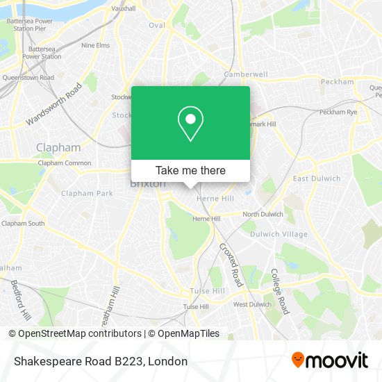 Shakespeare Road B223 map