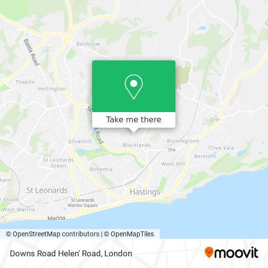 Downs Road Helen' Road map