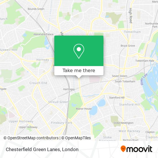 Chesterfield Green Lanes map