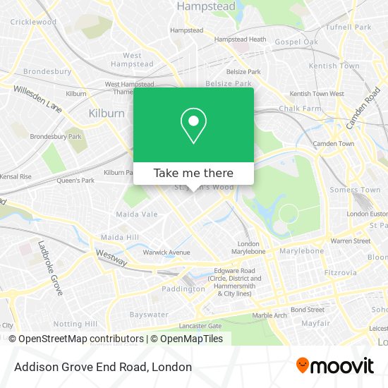 Addison Grove End Road map