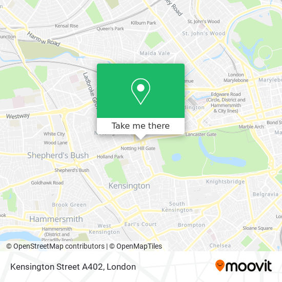 Kensington Street A402 map