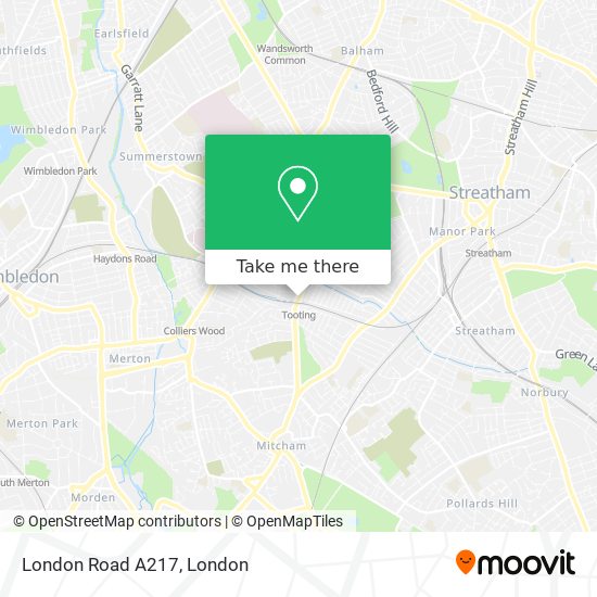 London Road A217 map