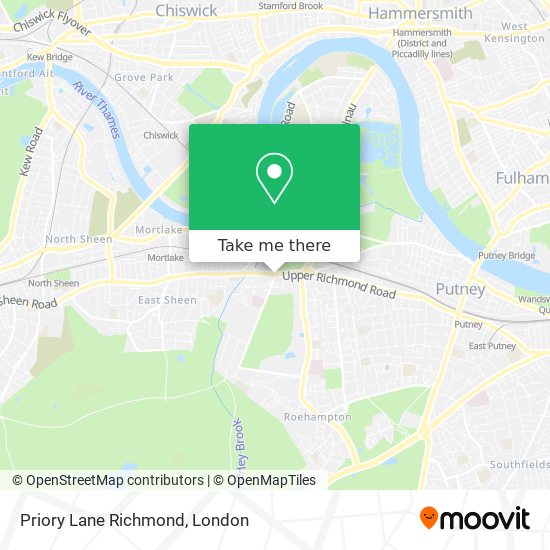 Priory Lane Richmond map
