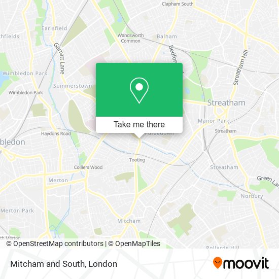 Mitcham and South map