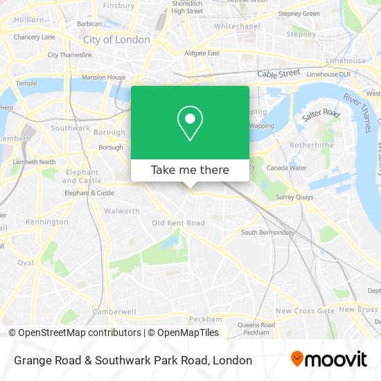 Grange Road & Southwark Park Road map