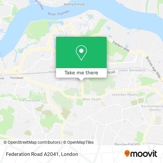Federation Road A2041 map