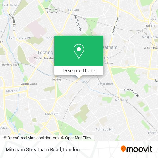 Mitcham Streatham Road map